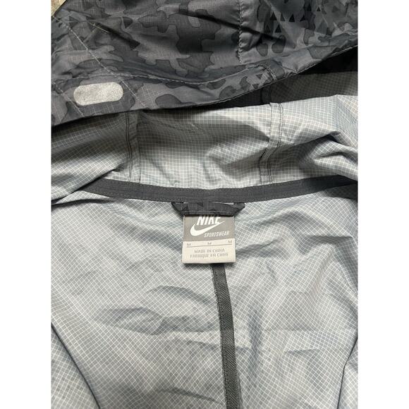 Nike Gray Camo Patterned Athletics West‎ 2011 Nylon Sample Windbreaker Men’s M - Picture 8 of 13